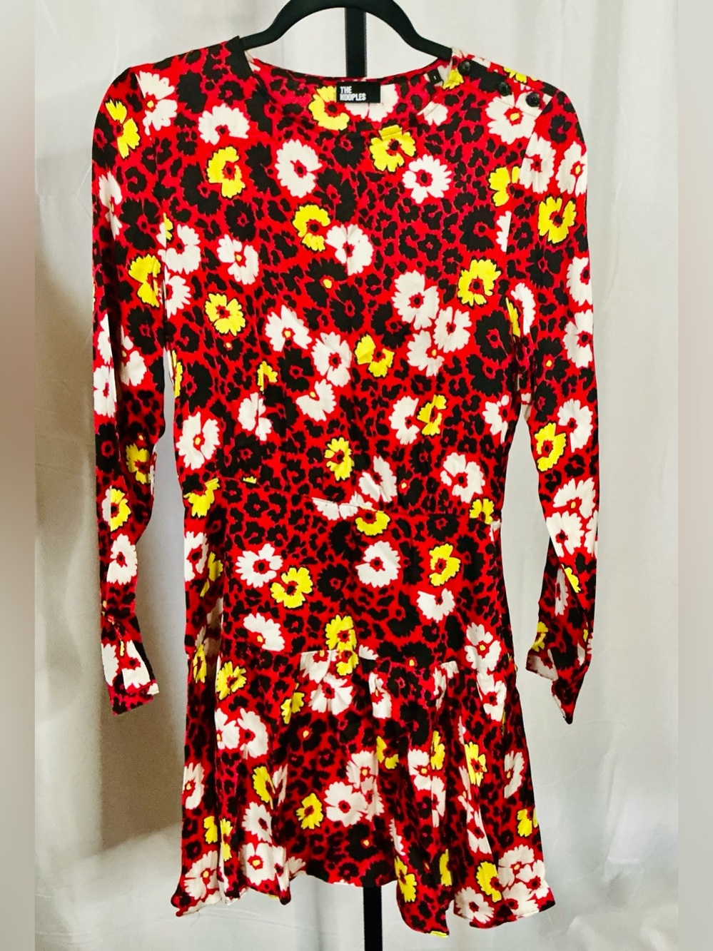 The Kooples Red Floral Long Sleeve Mini Dress 1/S NWT - Picture 7 of 13